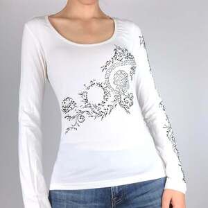 Women's White and Black Jumper